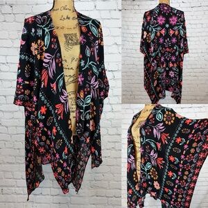Boho Print Open Front Kimono